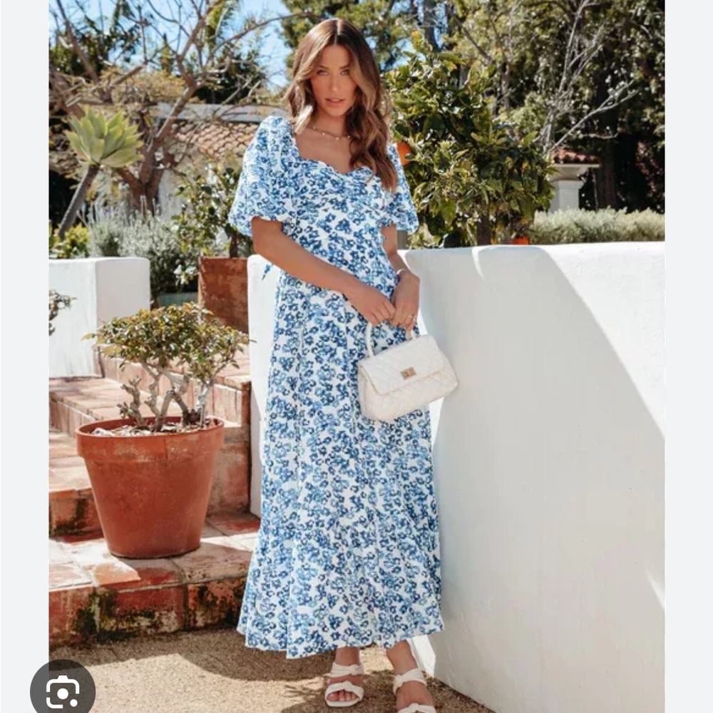 Sweet Love Floral Puff Sleeve Maxi Dress